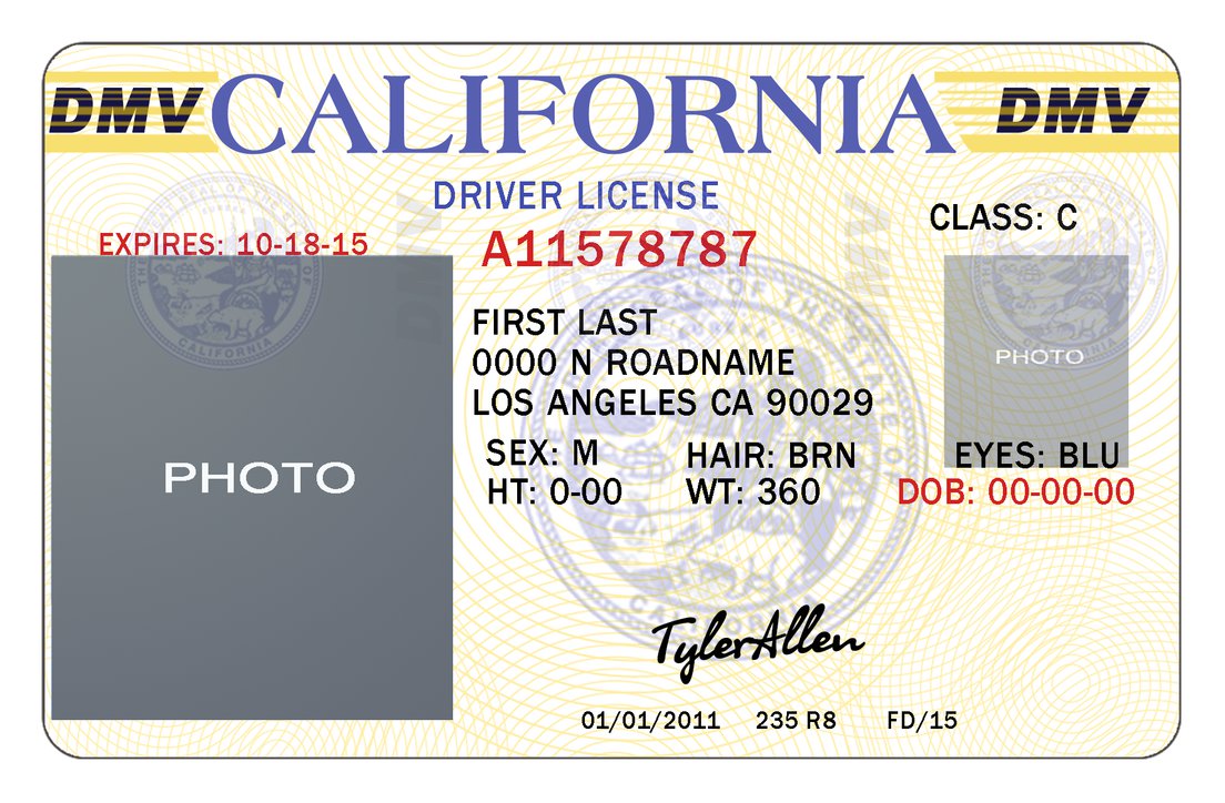 Ca Drivers License Template Free